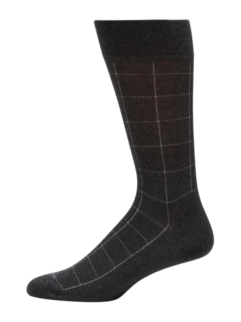 Men's Windowpane Mid-Calf Socks