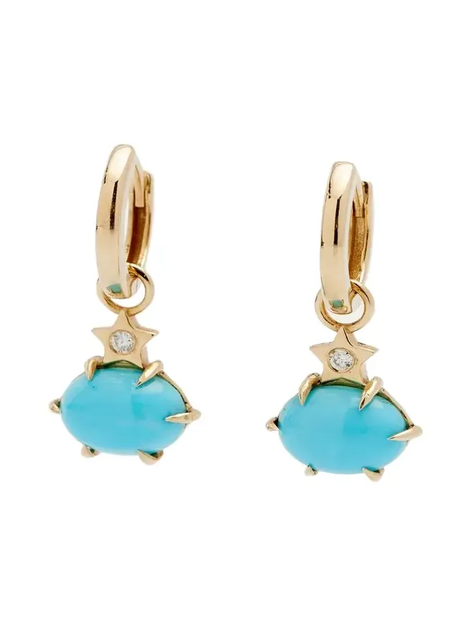 Mini Cosmo Hoop Earrings in Turquoise Mini Cosmo Hoop Earrings in Turquoise