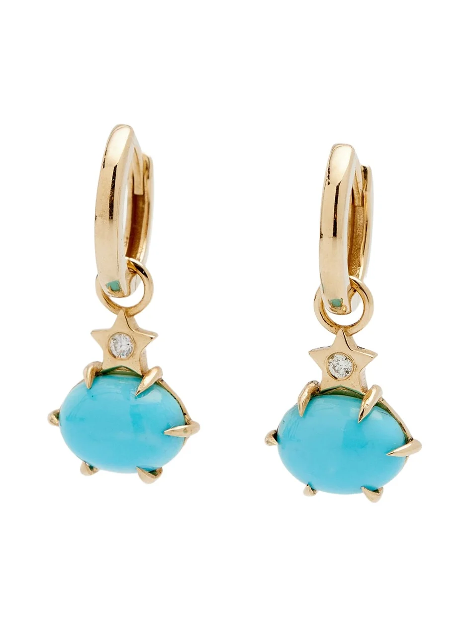 Mini Cosmo Hoop Earrings in Turquoise Mini Cosmo Hoop Earrings in Turquoise