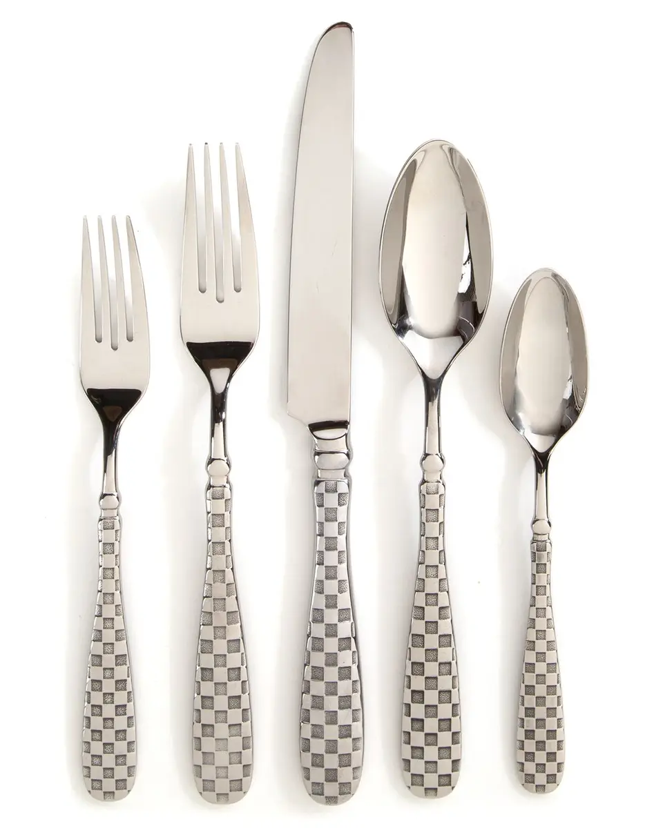 MacKenzie-Childs 5-Piece Check Flatware Place Setting | Thumbnail 2 MacKenzie-Childs 5-Piece Check Flatware Place Setting | Thumbnail 2