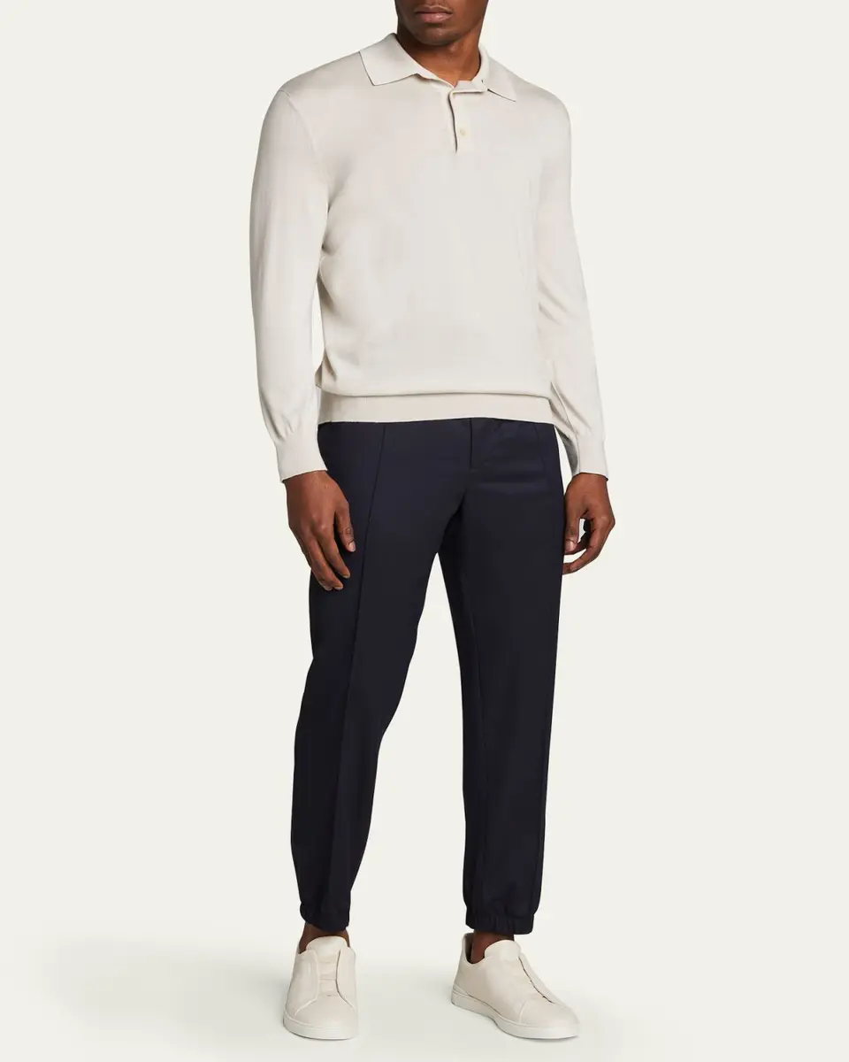 Zegna Men's Triple Stitch Deerskin Leather Sneakers | Thumbnail 3 Zegna Men's Triple Stitch Deerskin Leather Sneakers | Thumbnail 3