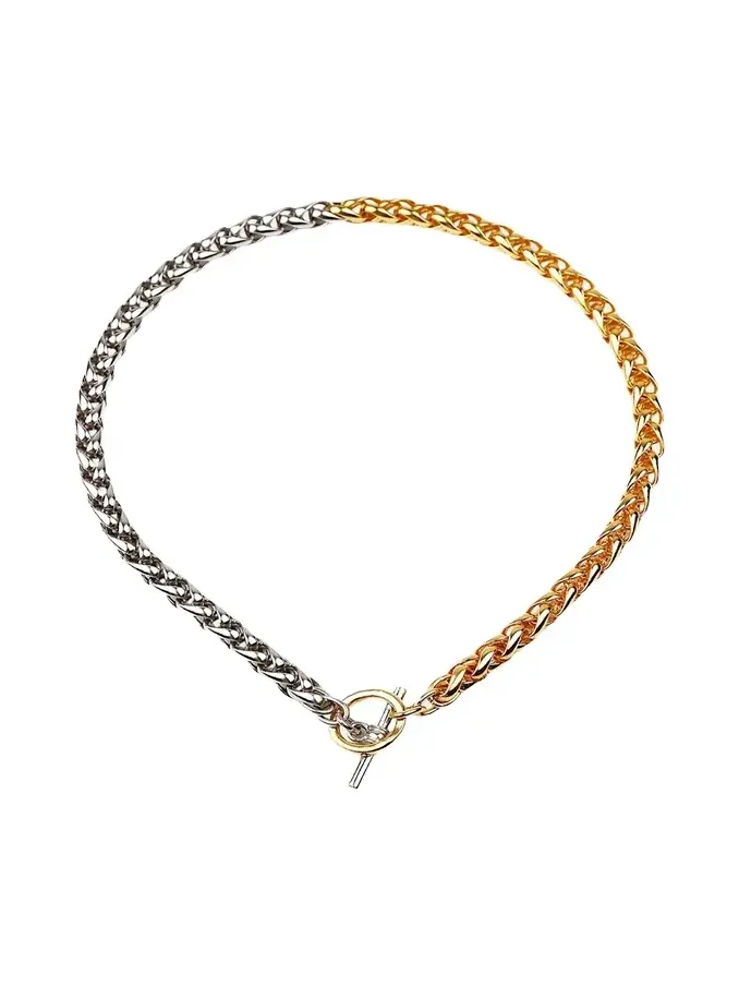 Two-Tone Twist Link Necklace