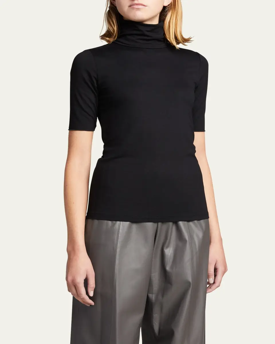 Majestic Filatures Soft Touch Elbow-Sleeve Turtleneck | Thumbnail 4 Majestic Filatures Soft Touch Elbow-Sleeve Turtleneck | Thumbnail 4