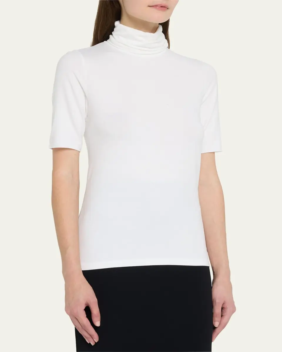Majestic Filatures Soft Touch Elbow-Sleeve Turtleneck | Thumbnail 8 Majestic Filatures Soft Touch Elbow-Sleeve Turtleneck | Thumbnail 8