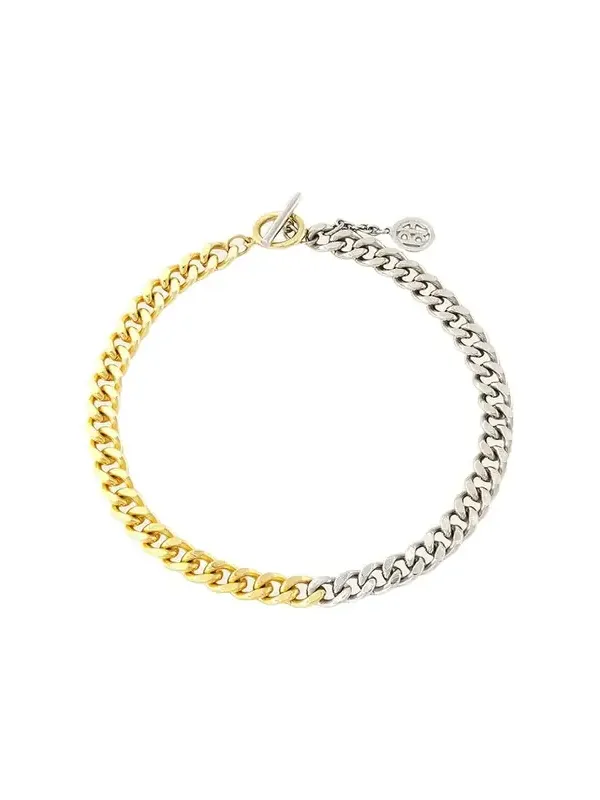 24k Gold Electroplate and Silver Link Necklace 24k Gold Electroplate and Silver Link Necklace
