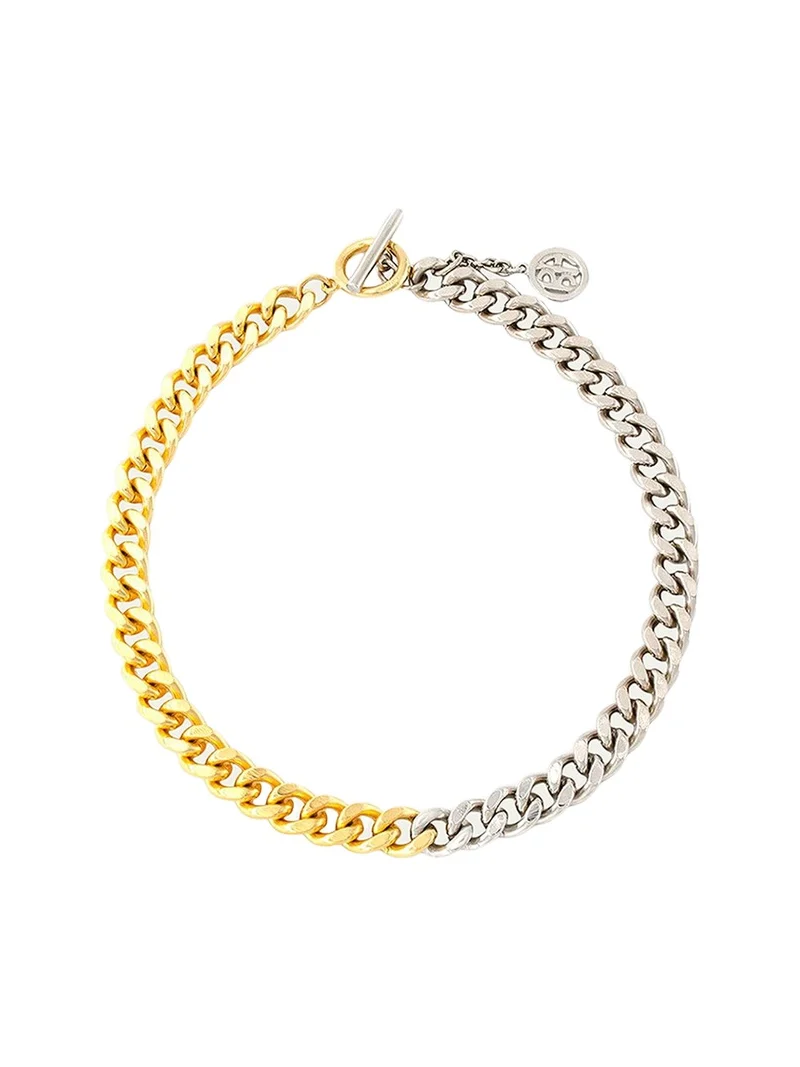 24k Gold Electroplate and Silver Link Necklace 24k Gold Electroplate and Silver Link Necklace