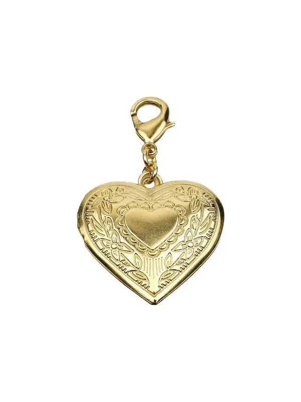 Heart Locket Charm w/ Floral Detail Heart Locket Charm w/ Floral Detail