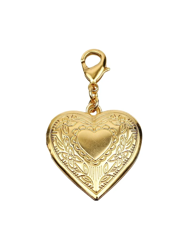 Heart Locket Charm w/ Floral Detail Heart Locket Charm w/ Floral Detail