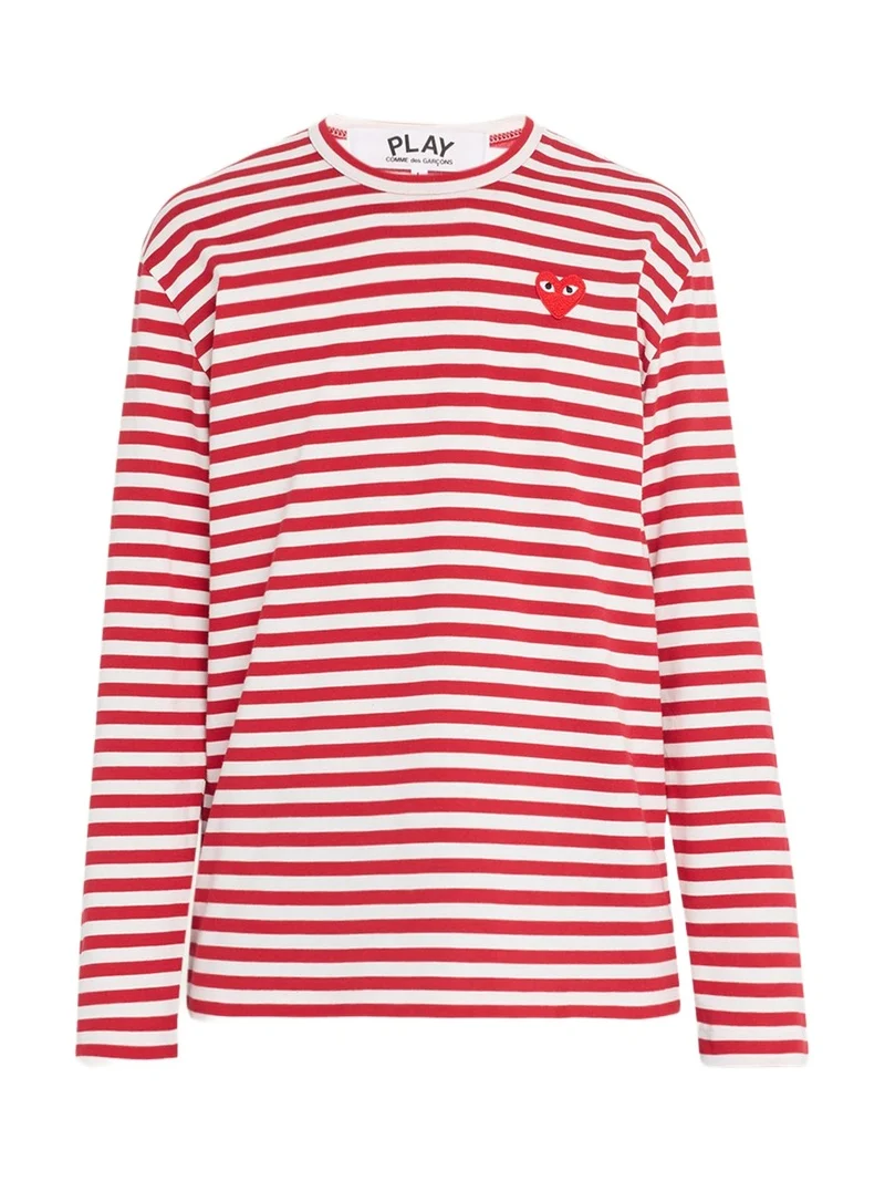 Men's Striped T-Shirt with Small Heart Men's Striped T-Shirt with Small Heart