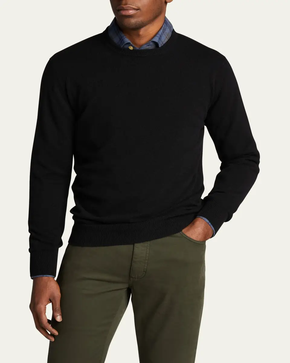 Bergdorf Goodman Men's Solid Cashmere Crewneck Sweater | Thumbnail 13