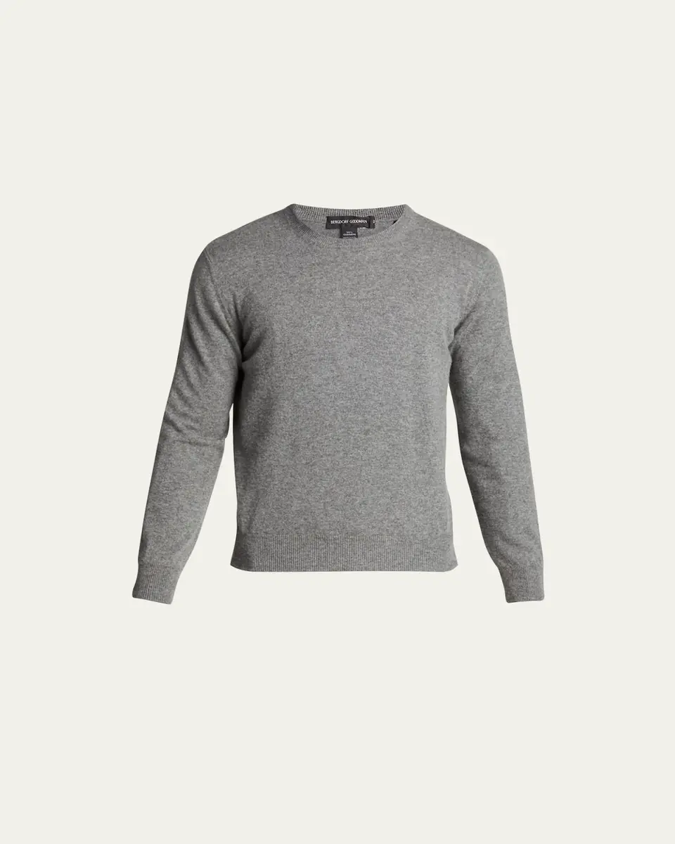Bergdorf Goodman Men's Solid Cashmere Crewneck Sweater | Thumbnail 15