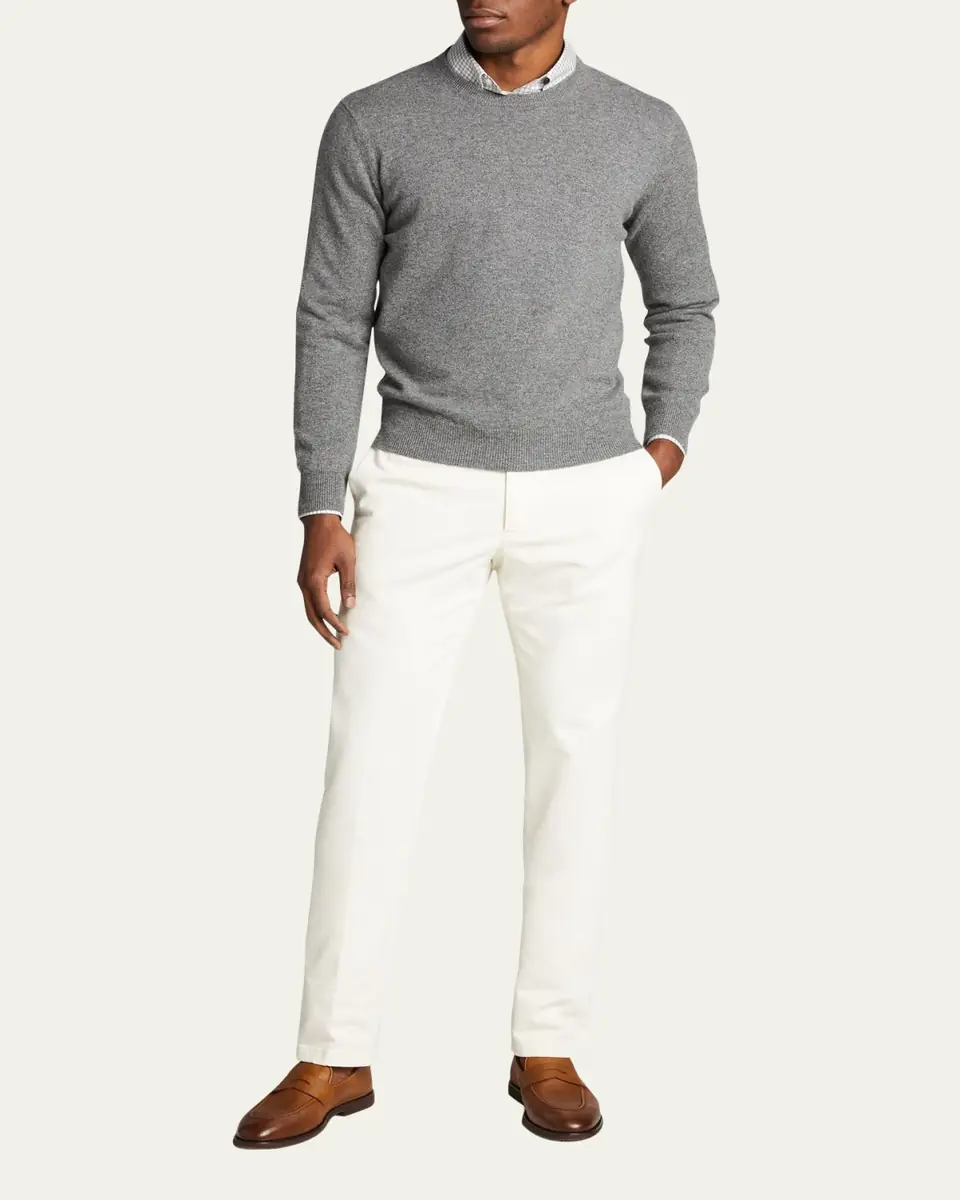 Bergdorf Goodman Men's Solid Cashmere Crewneck Sweater | Thumbnail 6