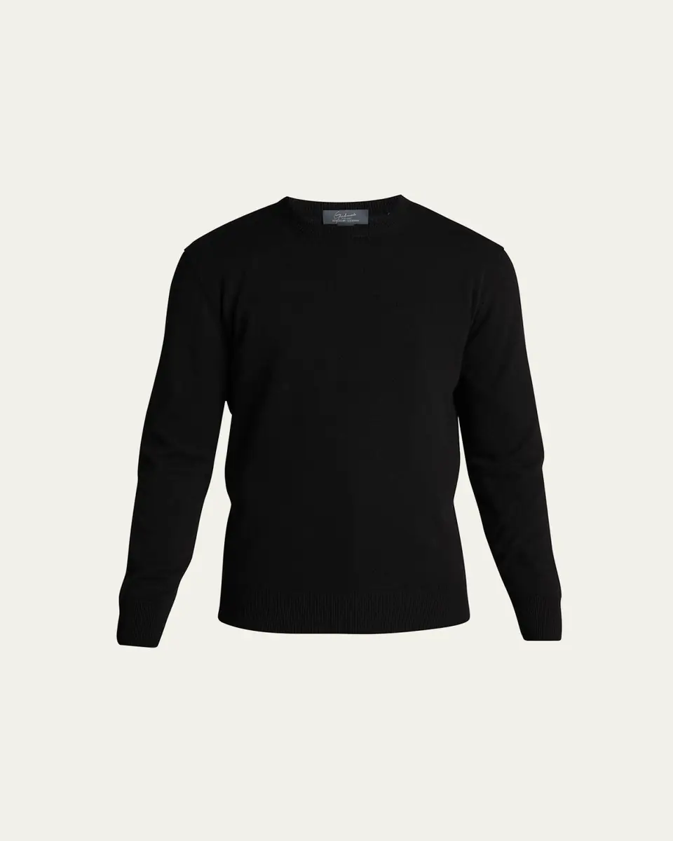 Bergdorf Goodman Men's Solid Cashmere Crewneck Sweater | Thumbnail 10