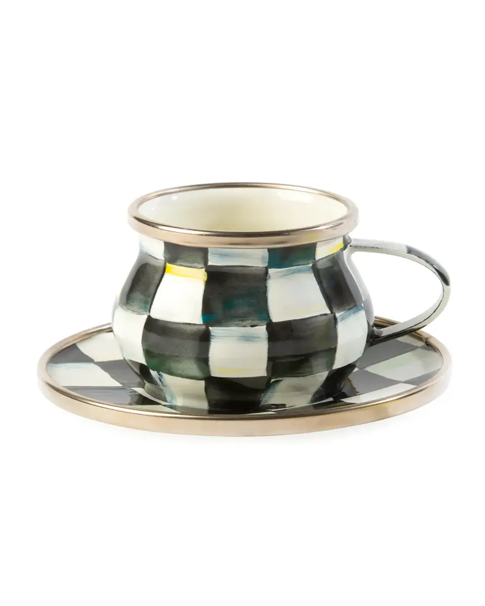 MacKenzie-Childs Courtly Check Enamel Espresso Cup & Saucer Set | Thumbnail 2 MacKenzie-Childs Courtly Check Enamel Espresso Cup & Saucer Set | Thumbnail 2