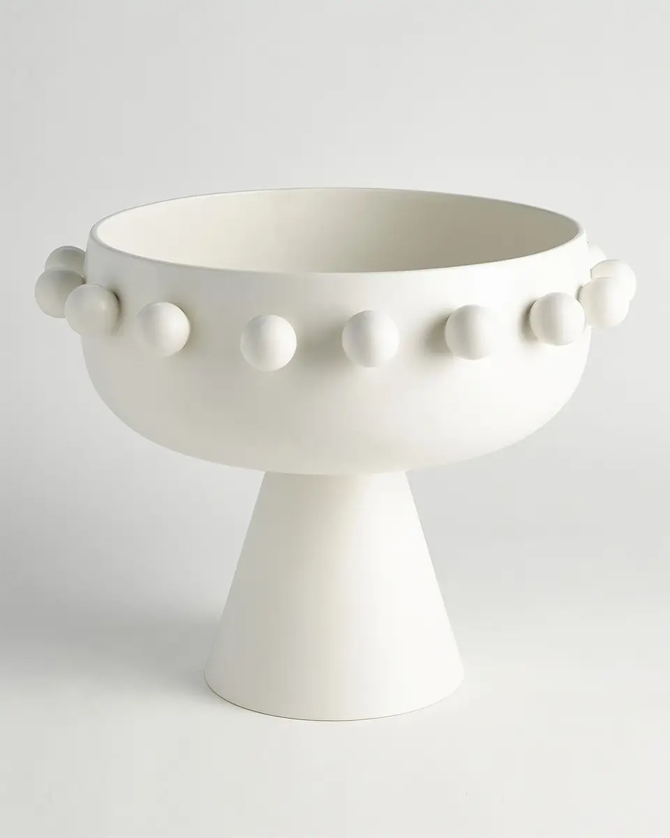 Ashley Childers for Global Views Spheres Collection White Footed Bowl | Thumbnail 2 Ashley Childers for Global Views Spheres Collection White Footed Bowl | Thumbnail 2