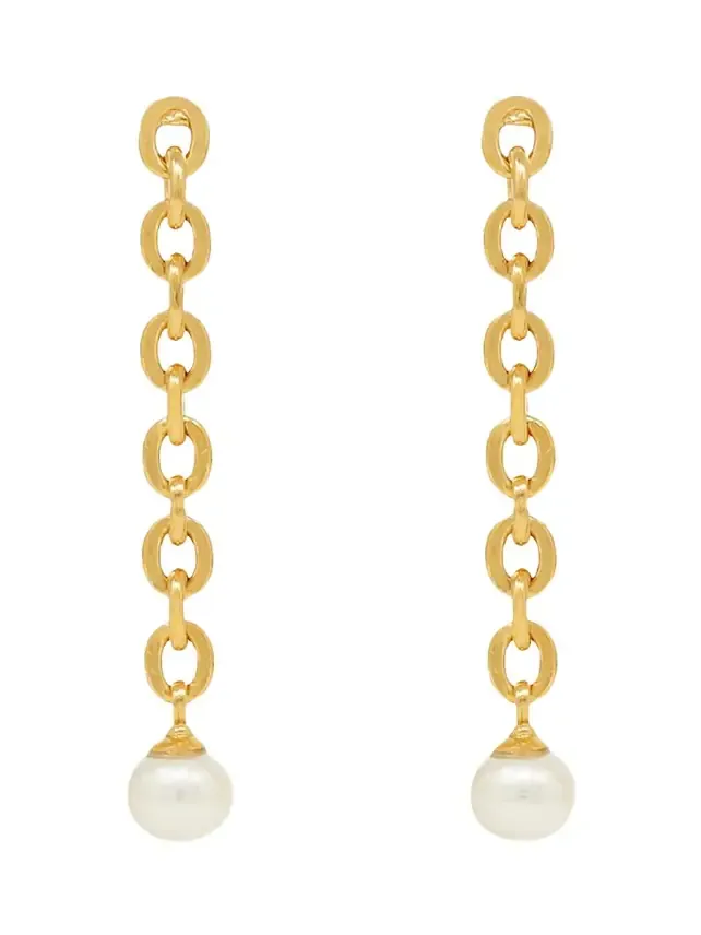 Pearly Chain-Link Earrings