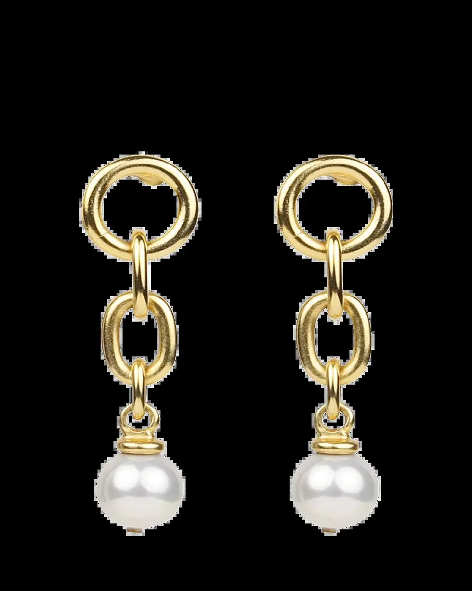 ben-amun Pearly Drop Link Earrings | Thumbnail 2