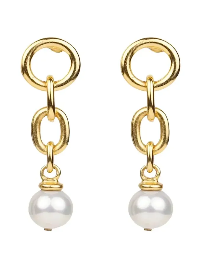 Pearly Drop Link Earrings Pearly Drop Link Earrings
