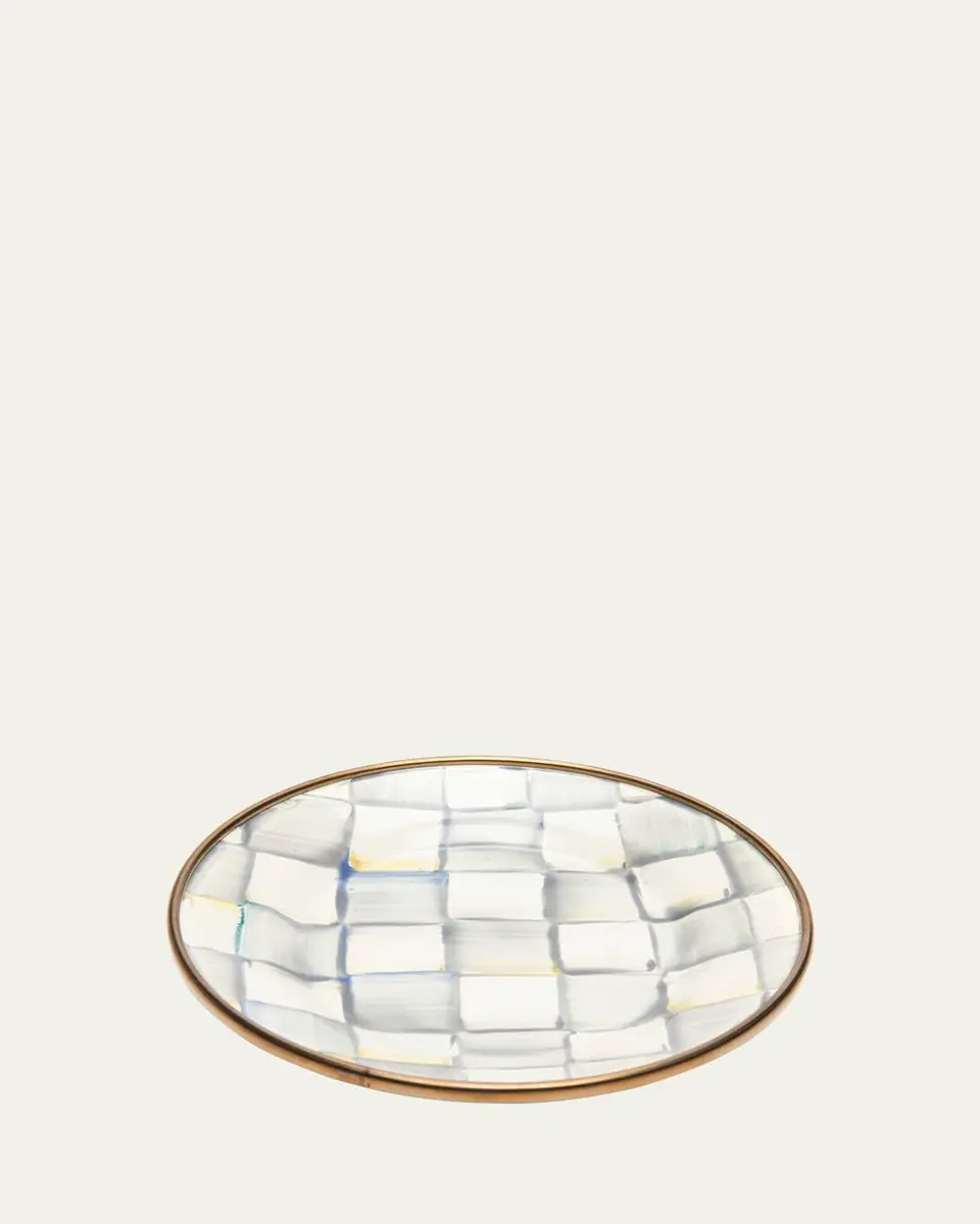MacKenzie-Childs Sterling Check Enamel Canape Plates, Set of 4 | Thumbnail 2 MacKenzie-Childs Sterling Check Enamel Canape Plates, Set of 4 | Thumbnail 2