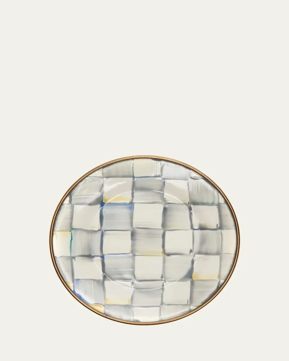 MacKenzie-Childs Sterling Check Enamel Canape Plates, Set of 4 | Thumbnail 3 MacKenzie-Childs Sterling Check Enamel Canape Plates, Set of 4 | Thumbnail 3