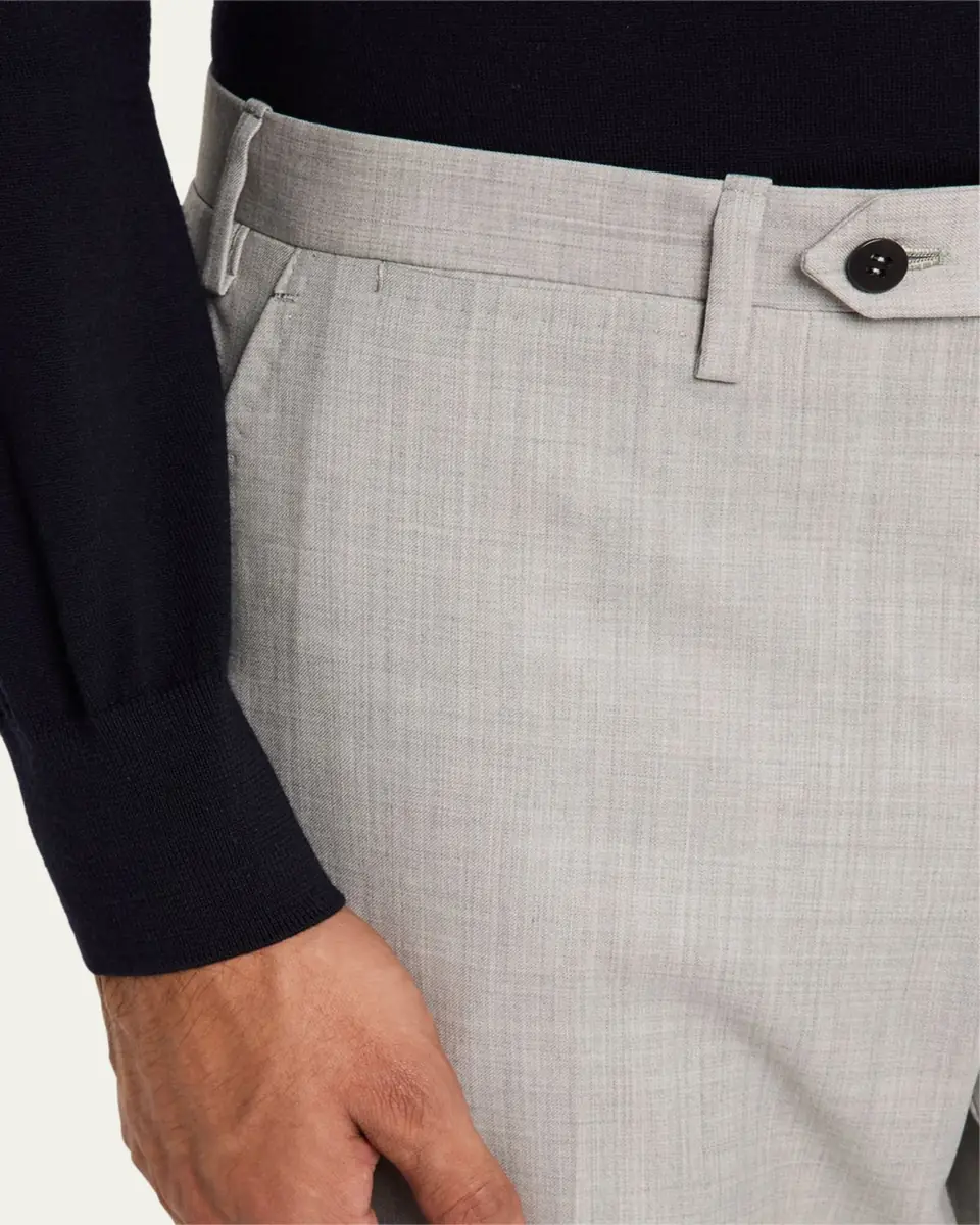 Kiton Men's 15 Micron Flat-Front Trousers | Thumbnail 5 Kiton Men's 15 Micron Flat-Front Trousers | Thumbnail 5