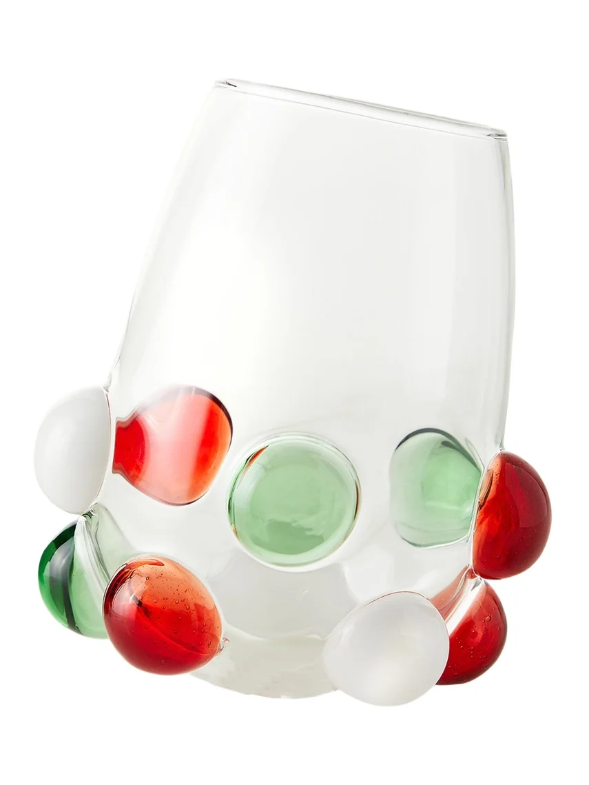 Massimo Lunardon Multicolor Bubble Stemless Wine Glass
