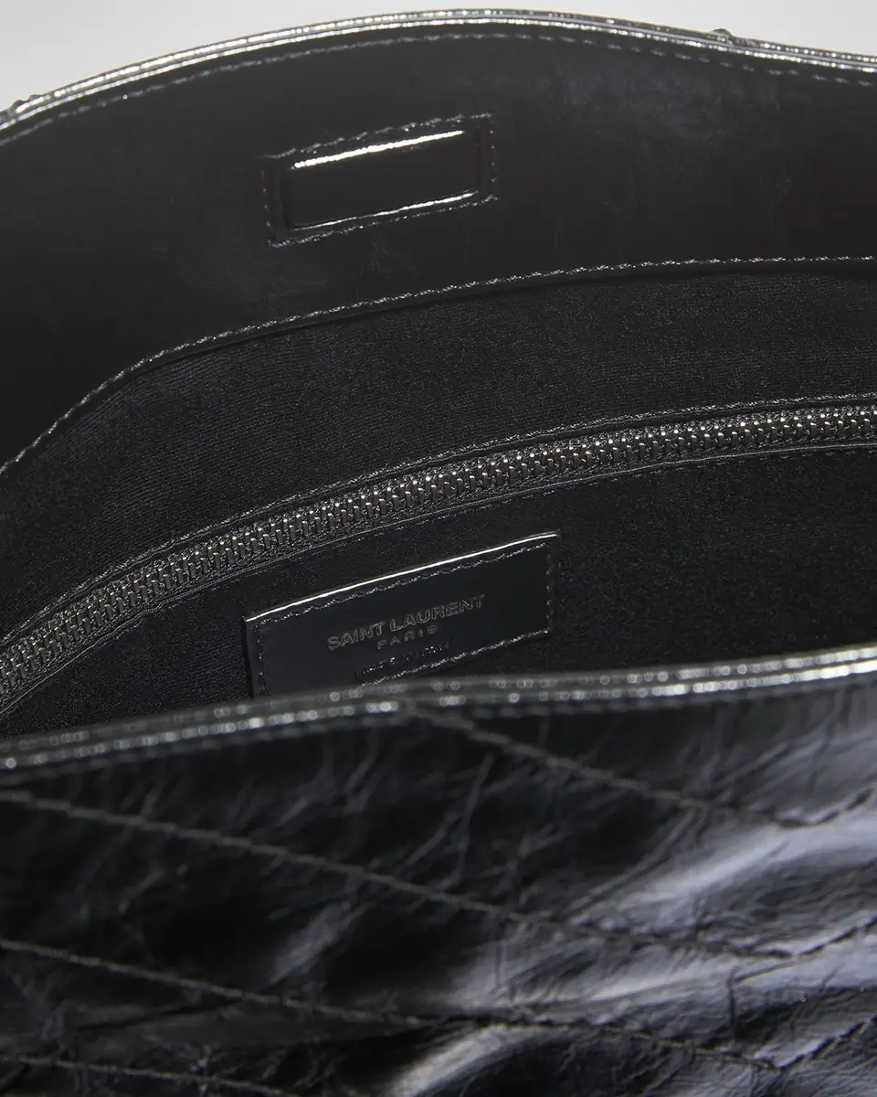 Saint Laurent Niki Medium YSL Shopper Tote Bag in Crinkled Leather | Thumbnail 2 Saint Laurent Niki Medium YSL Shopper Tote Bag in Crinkled Leather | Thumbnail 2