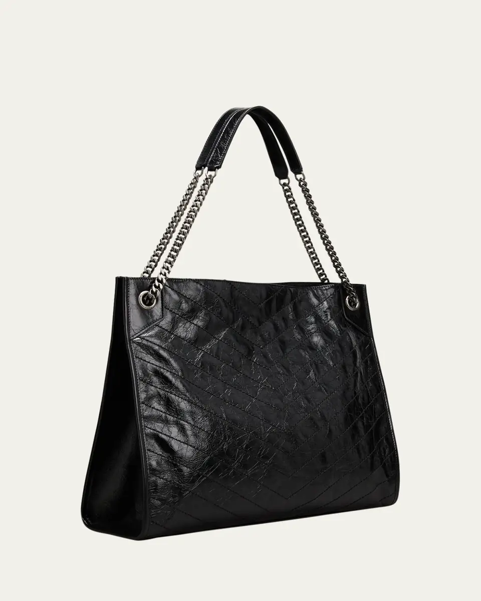 Saint Laurent Niki Medium YSL Shopper Tote Bag in Crinkled Leather | Thumbnail 7 Saint Laurent Niki Medium YSL Shopper Tote Bag in Crinkled Leather | Thumbnail 7