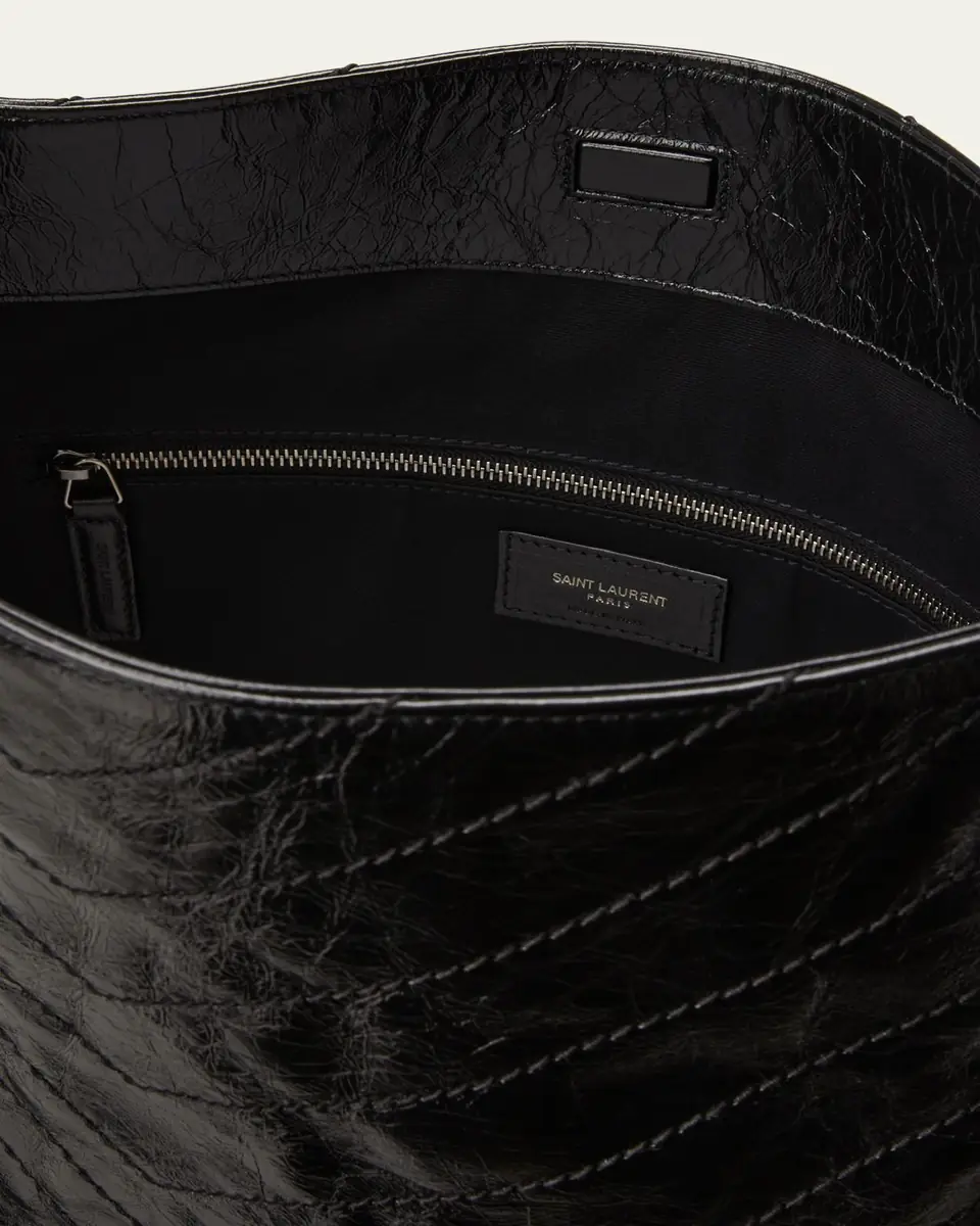 Saint Laurent Niki Medium YSL Shopper Tote Bag in Crinkled Leather | Thumbnail 8 Saint Laurent Niki Medium YSL Shopper Tote Bag in Crinkled Leather | Thumbnail 8
