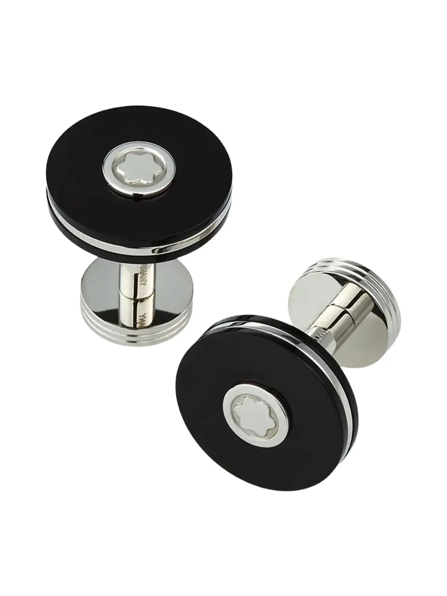 Montblanc Round Resin Stainless Steel Cuff Links