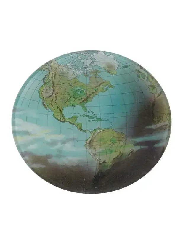 John Derian World Atlas Round Decoupage Plate
