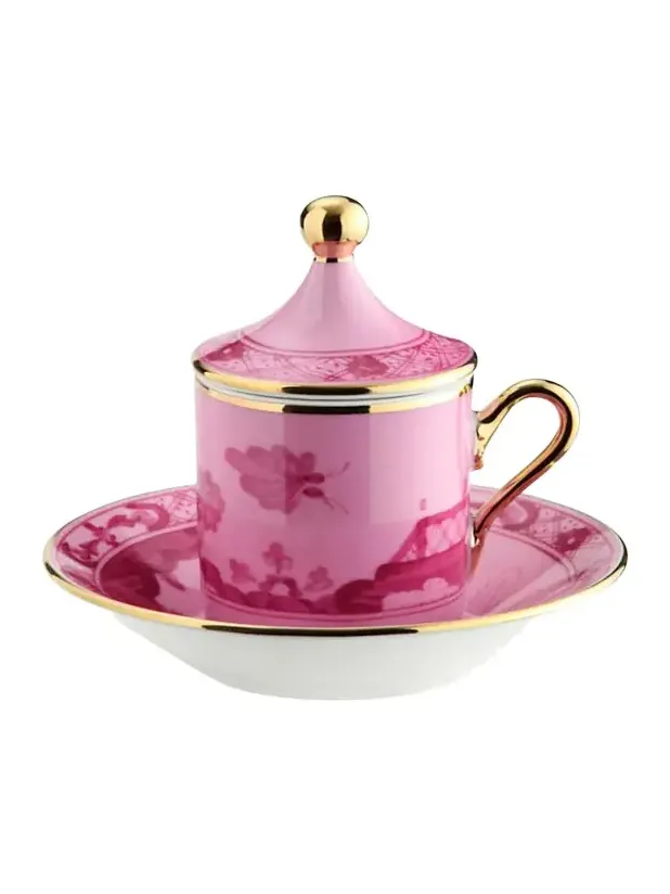 GINORI 1735 Empire-Style Coffee Cups & Saucers, Set of 2 - Pink