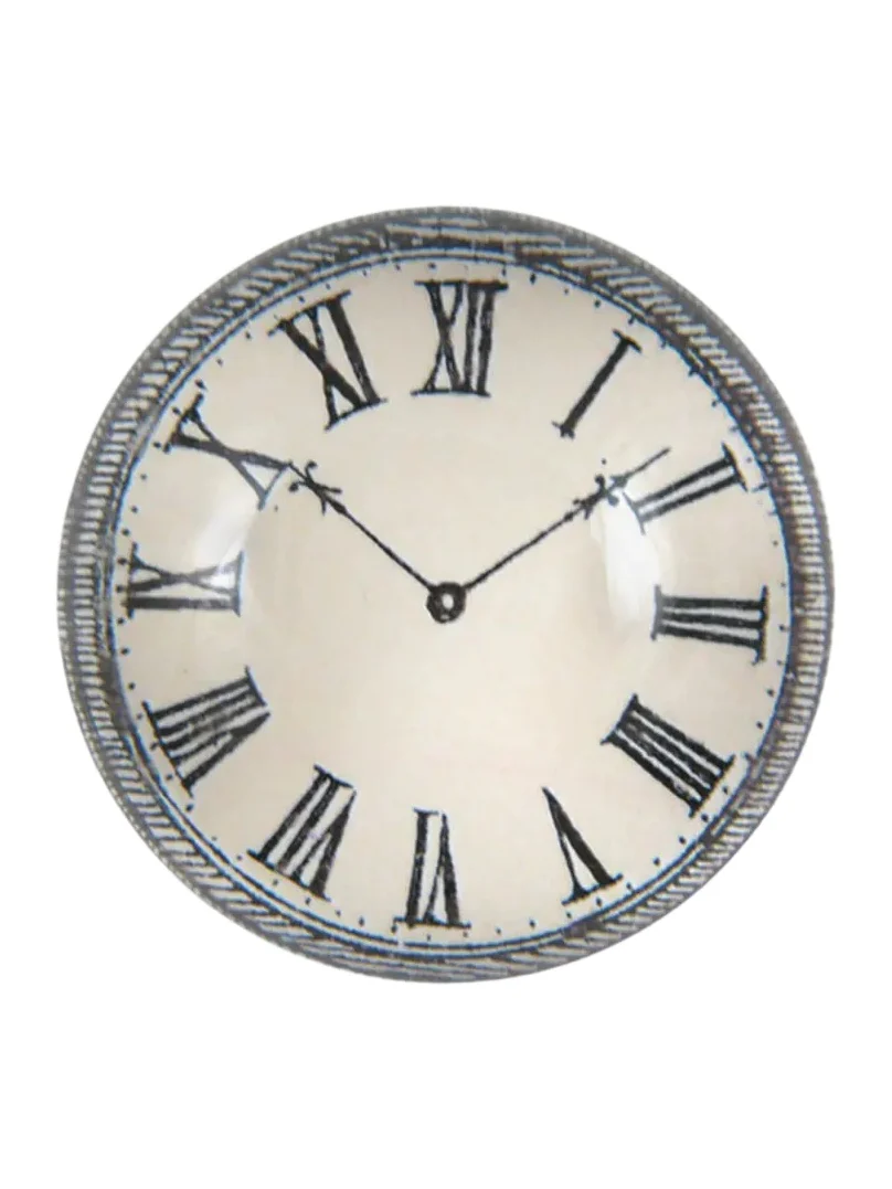 John Derian Black & White Clock Dome Paperweight