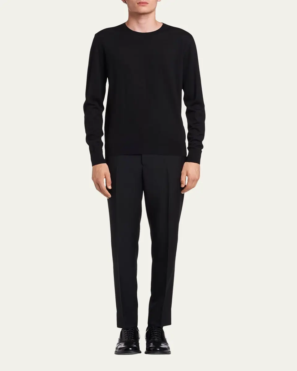 Prada Men's Worsted Wool Crewneck Sweater | Thumbnail 3