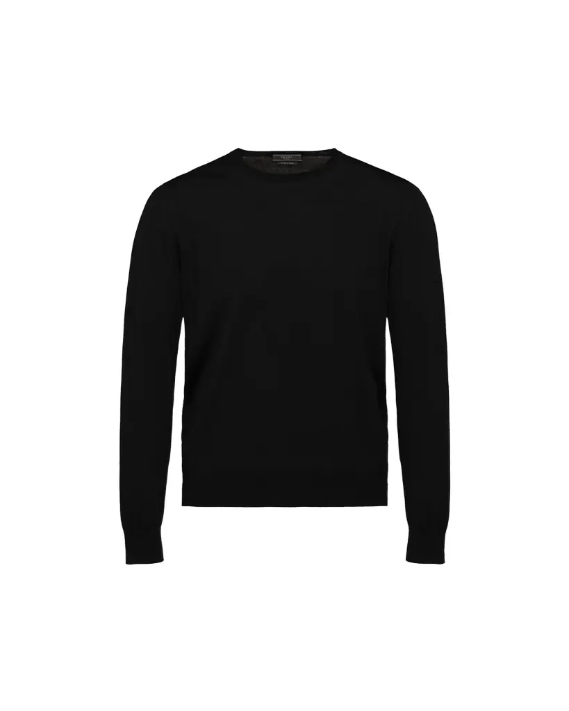 Prada Men's Worsted Wool Crewneck Sweater | Image 1 Prada Men's Worsted Wool Crewneck Sweater | Image 1