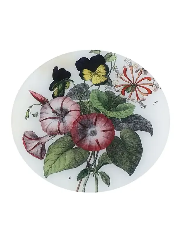John Derian Pansy Honeysuckle & Morning Glory Decoupage Plate