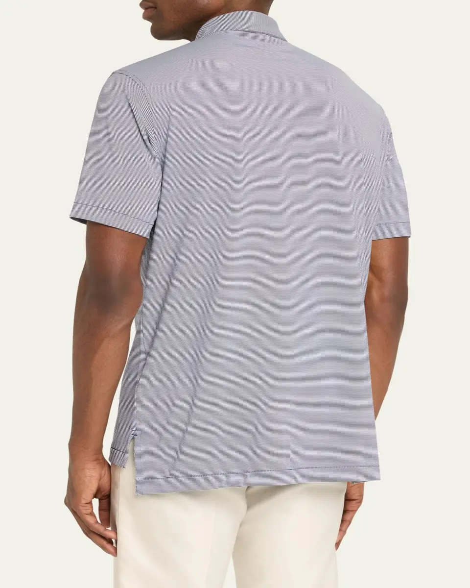 Peter Millar Men's Jubilee Stripe Stretch-Jersey Polo Shirt | Thumbnail 3 Peter Millar Men's Jubilee Stripe Stretch-Jersey Polo Shirt | Thumbnail 3