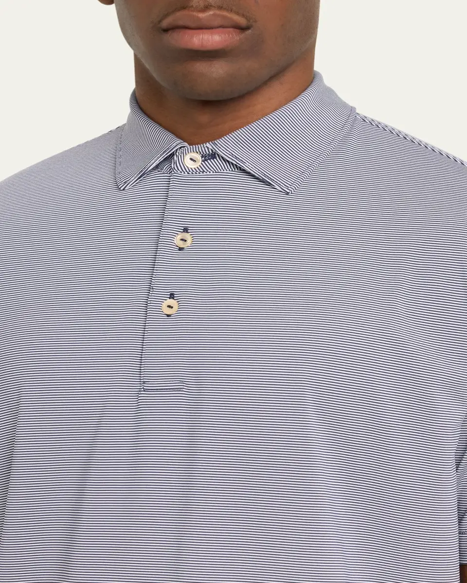 Peter Millar Men's Jubilee Stripe Stretch-Jersey Polo Shirt | Thumbnail 5 Peter Millar Men's Jubilee Stripe Stretch-Jersey Polo Shirt | Thumbnail 5