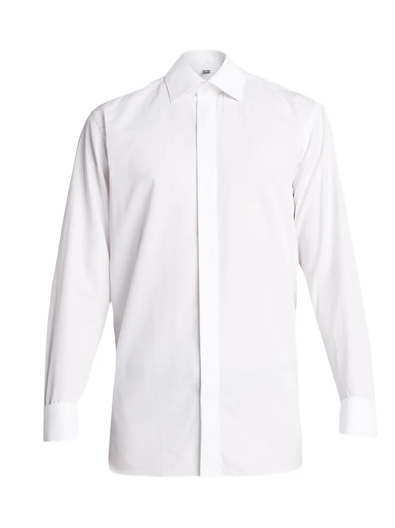 Men's Formal Twill Fly-Front Dress Shirt Men's Formal Twill Fly-Front Dress Shirt