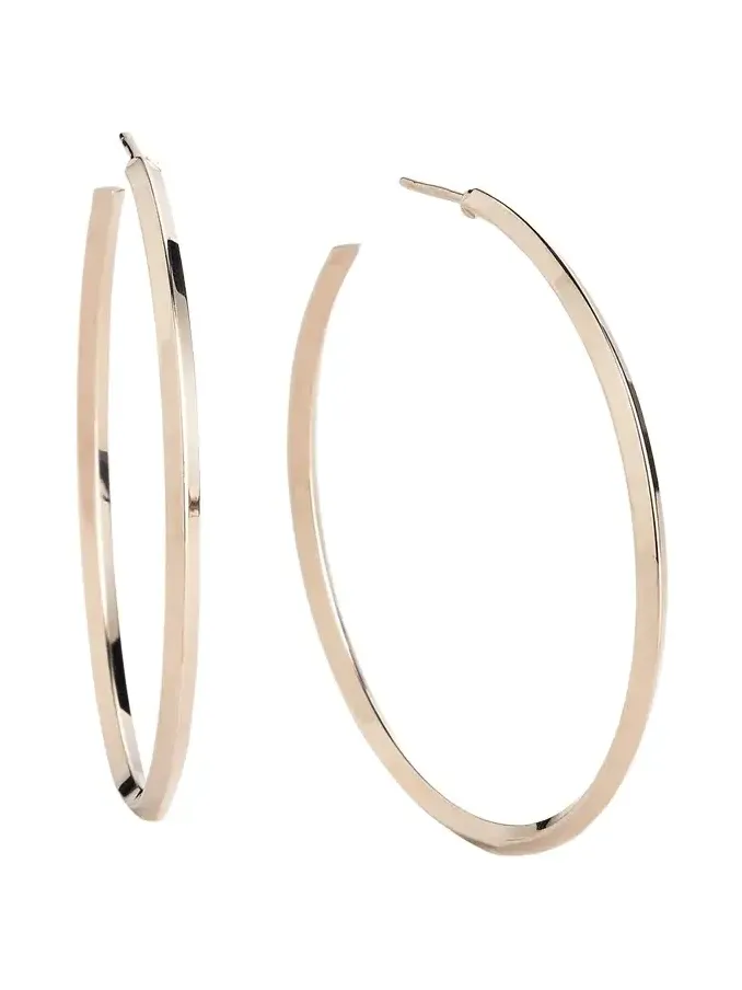 45mm 14K Gold Thin Pointed Royale Hoops 45mm 14K Gold Thin Pointed Royale Hoops