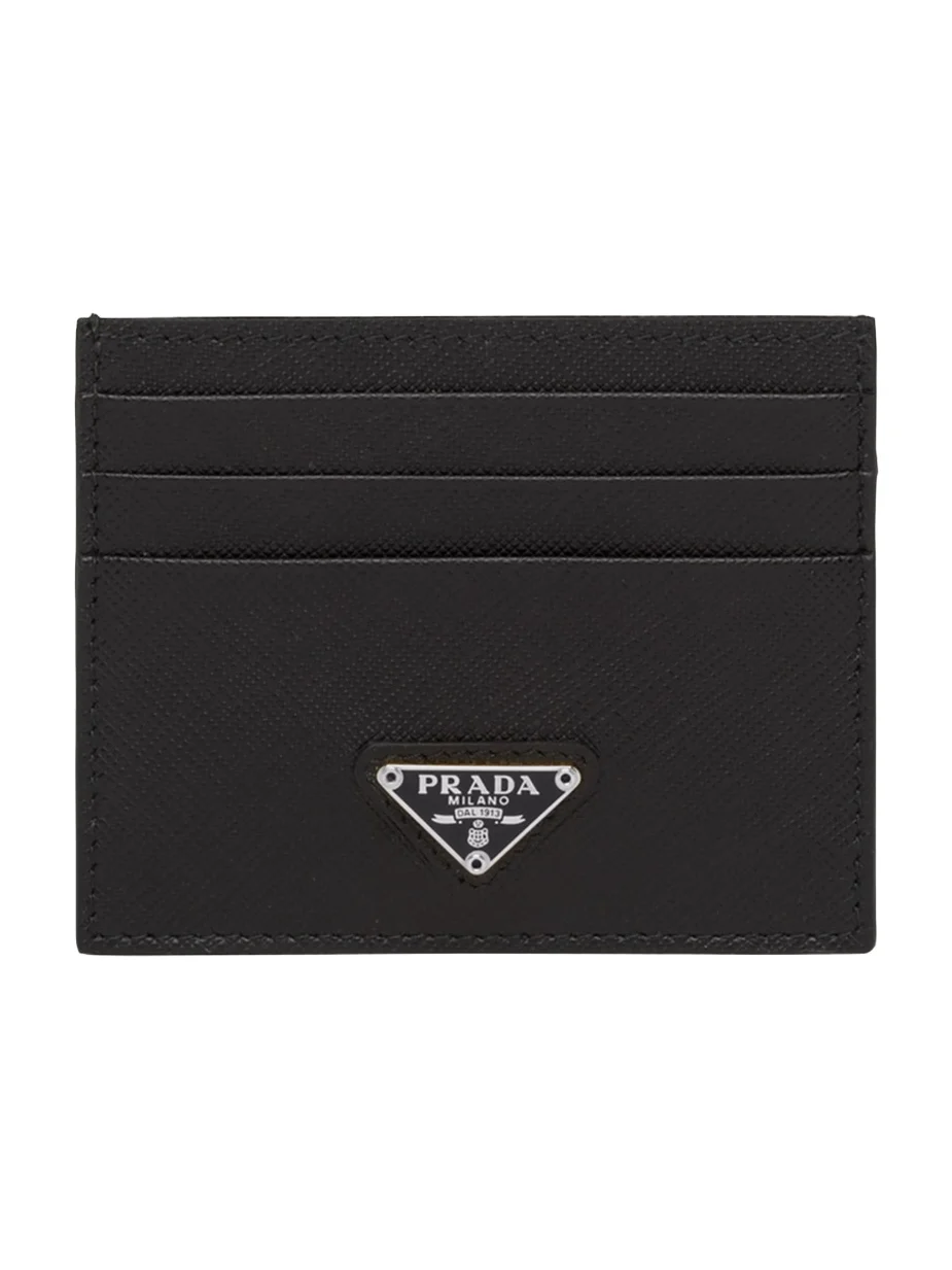 Triangle Logo Leather Card Case