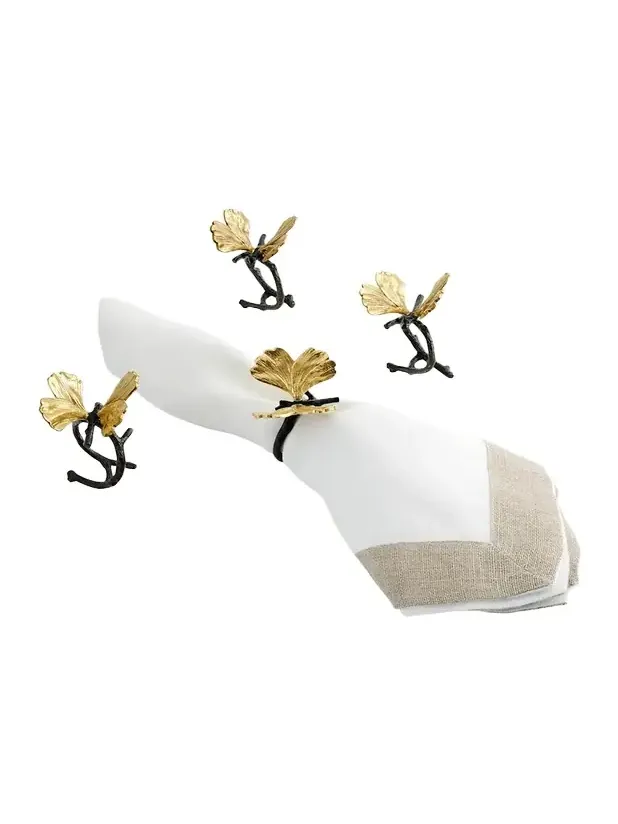 Michael Aram Butterfly Ginkgo Napkin Rings, Set of 4