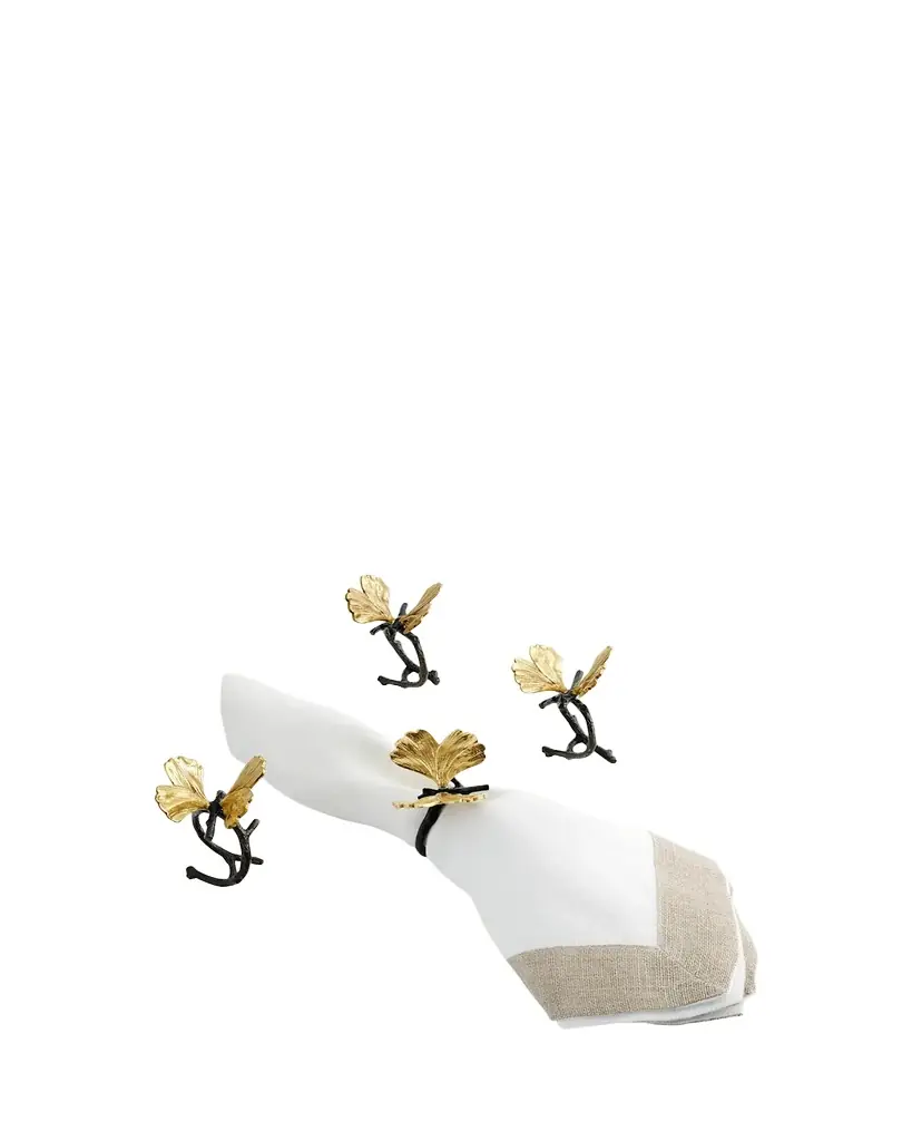 Michael Aram Butterfly Ginkgo Napkin Rings, Set of 4 | Image 1 Michael Aram Butterfly Ginkgo Napkin Rings, Set of 4 | Image 1