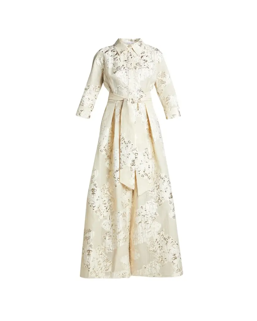Rickie Freeman for Teri Jon Belted Jacquard Shirtdress Gown | Image 1 Rickie Freeman for Teri Jon Belted Jacquard Shirtdress Gown | Image 1