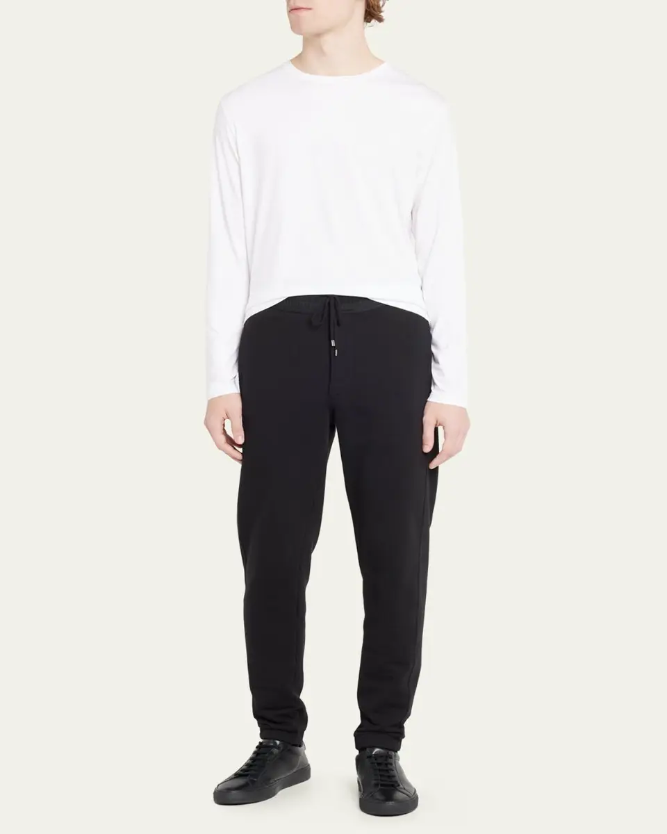 Derek Rose Men's Stretch Long Sleeve Crewneck T-Shirt | Thumbnail 2