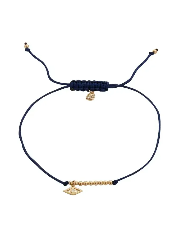 Diamond Evil Eye Pull-Cord Bracelet