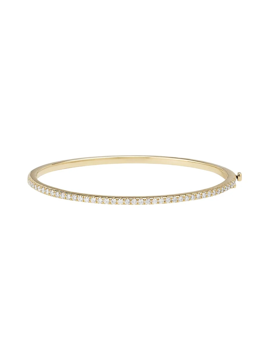 14K Yellow Gold Diamond Pave Bangle