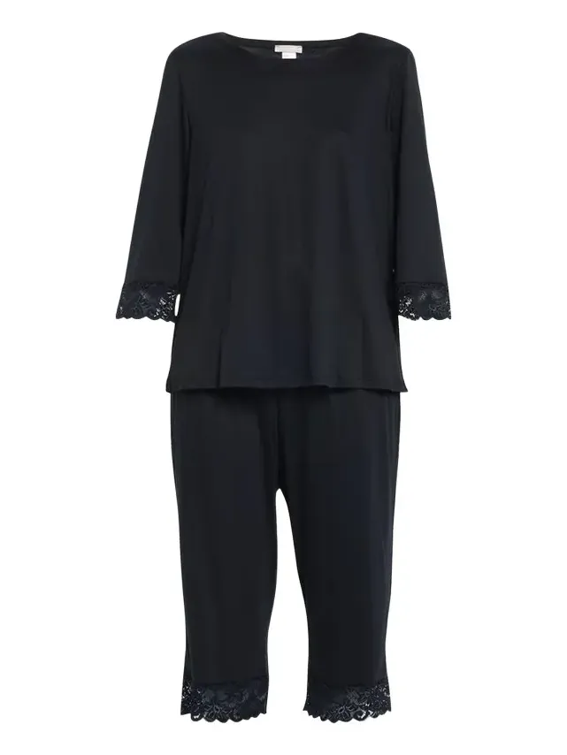 Moments Lace-Trim Cropped Pajama Set Moments Lace-Trim Cropped Pajama Set