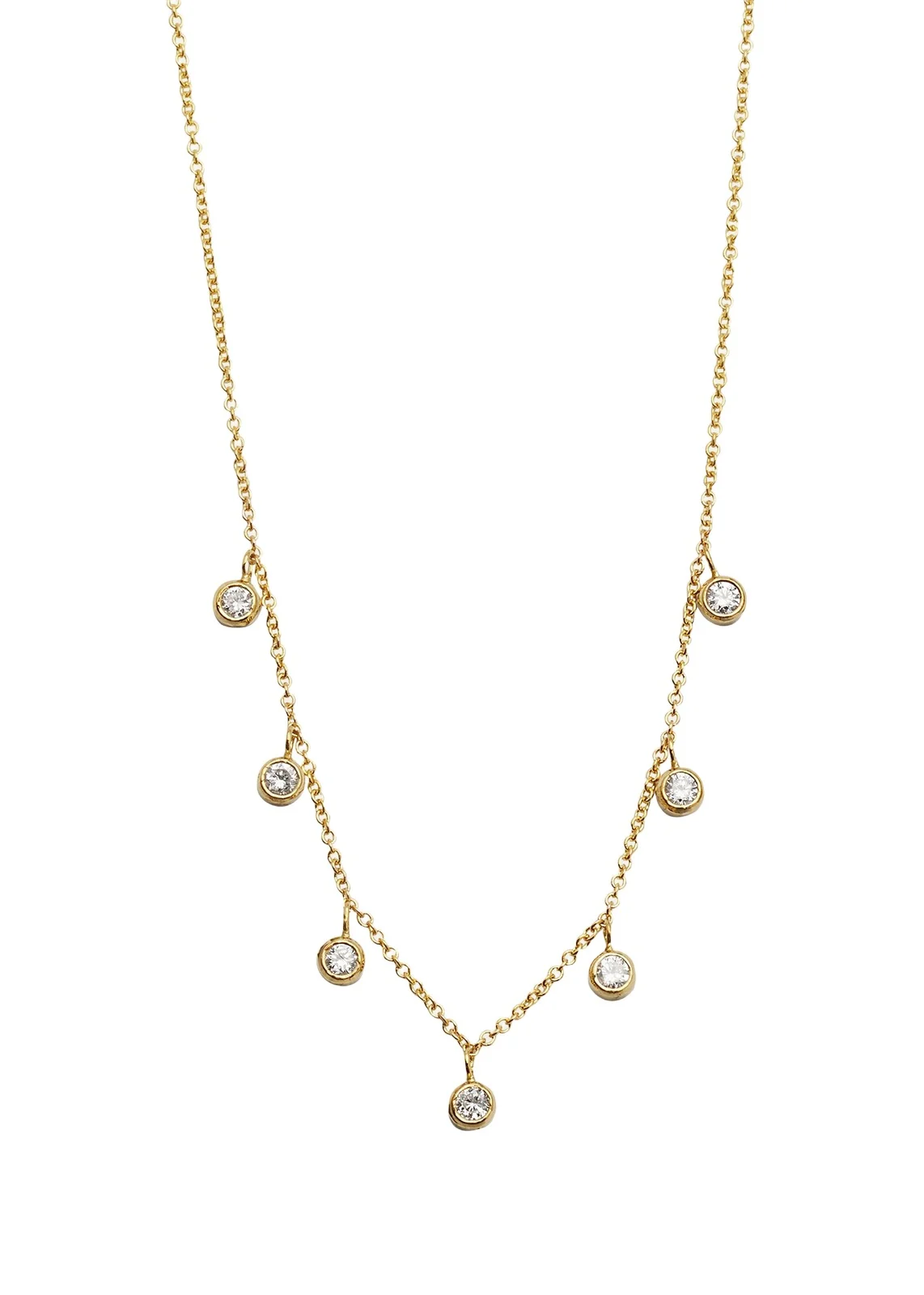 Mini 7-Bezel Dangle Necklace