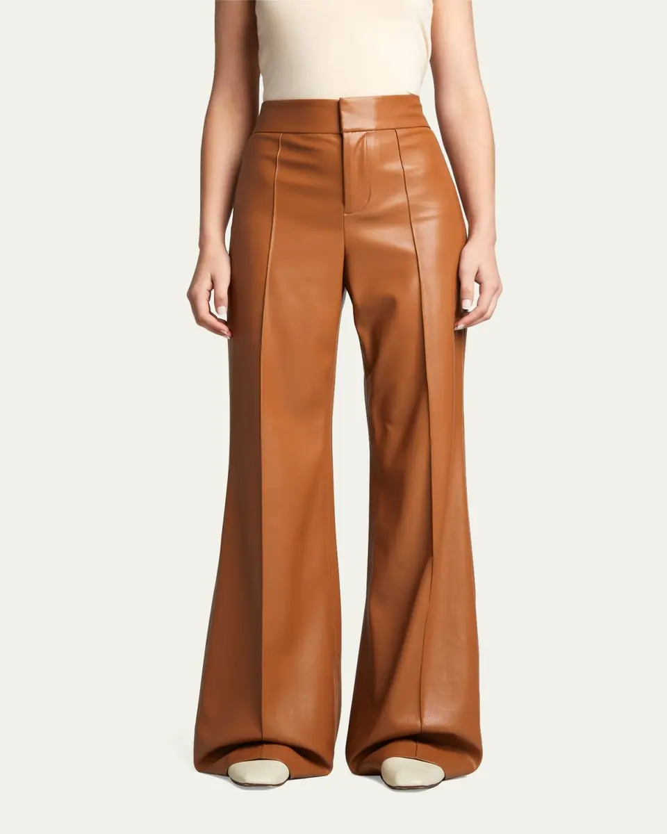 Alice + Olivia Dylan High-Waist Faux-Leather Pants | Thumbnail 4 Alice + Olivia Dylan High-Waist Faux-Leather Pants | Thumbnail 4
